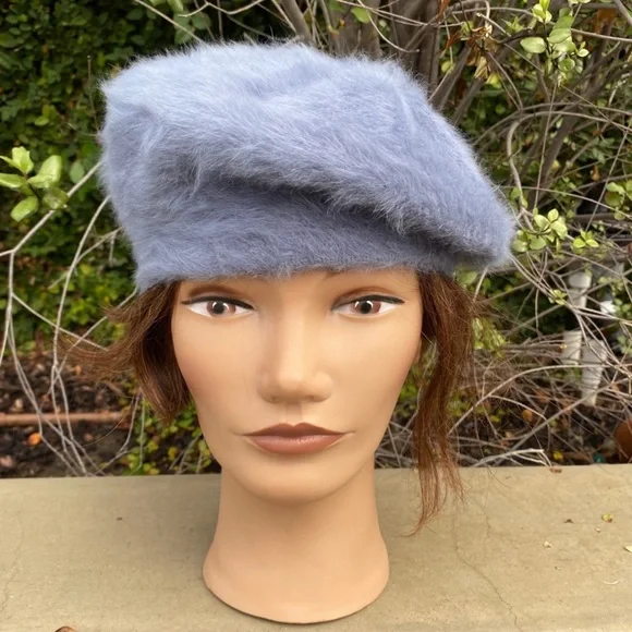 Grace Hats Gray Wool Blend Embroidered Fifi Beret Hat Colorful Detail Bon Chic main image 3